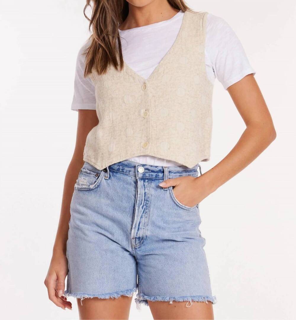 NEW MODODOC button front vest in natural